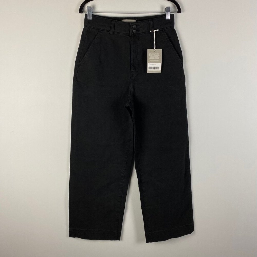 Everlane Black The Organic Crop Wide-Leg Pant Womens Size 8 NWT